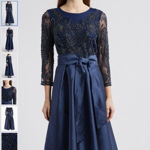 Pisarro Nights Beaded Long Sleeve Gown, size 14